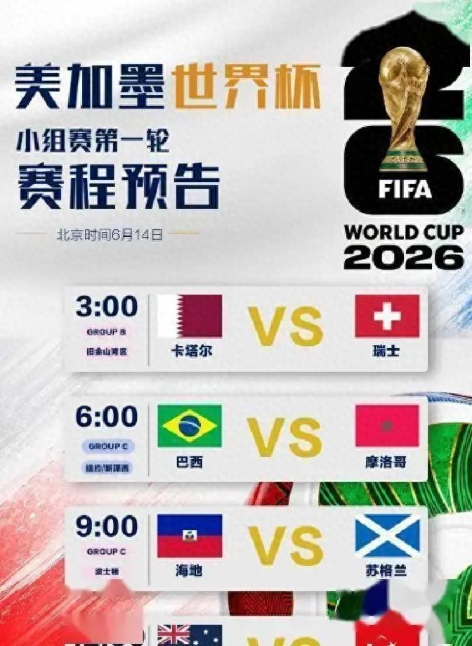 2026世界杯熬夜看球攻略：凌晨到深夜直播排期全在这
